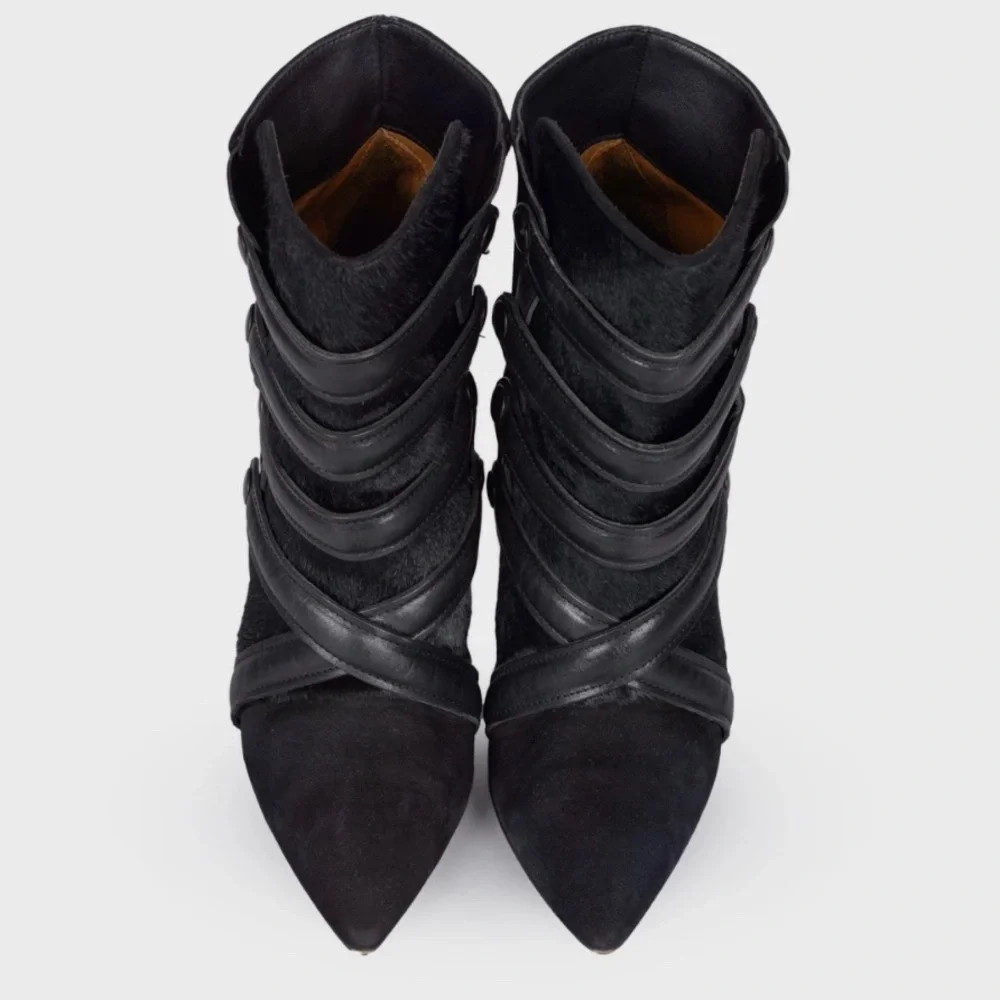 Isabel Marant Tacy Pony Calf Hair Leather Booties - Picture 4 of 11